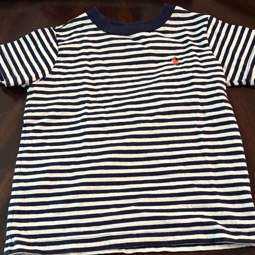 Polo by Ralph Lauren Navy and White Striped Kids Tee